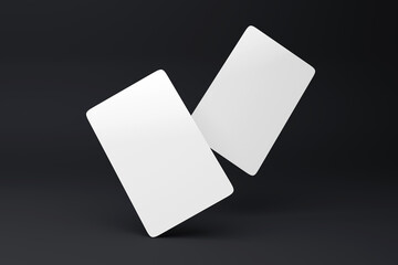 Rounded Corner Businesscard mockup（角丸名刺2枚モックアップ ｜ 黒背景）