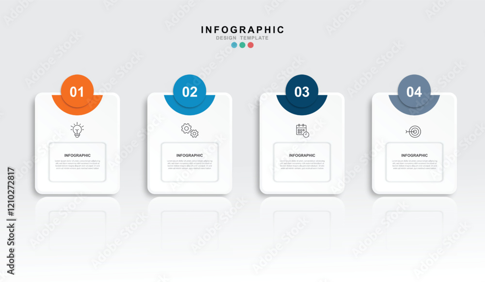 Poster vector infographic label design template, with icons and 4 options or steps.