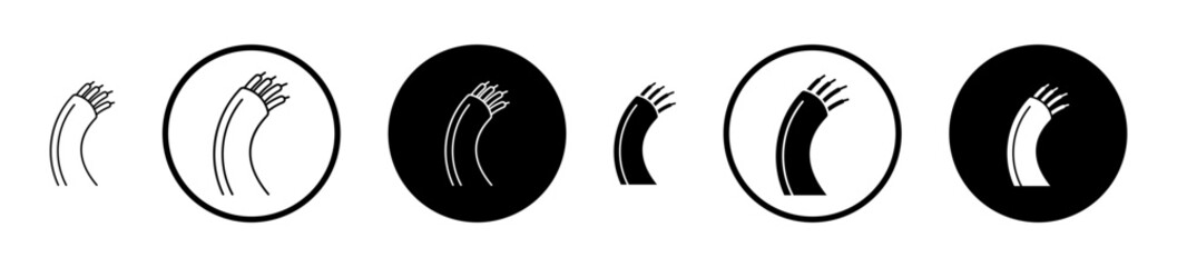 Electric cable icons set in black filled and stroke line style