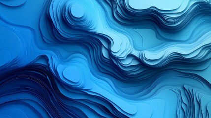 Obraz premium Abstract Blue Topographic Landscape 3D Render