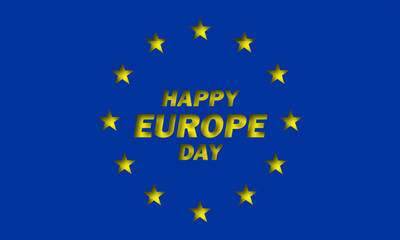 Europe Day is celebrated every year on May 9 to celebrate peace and unity throughout Europe. Vector illustration.  Paper Art and Paper Cut Out Concept.
