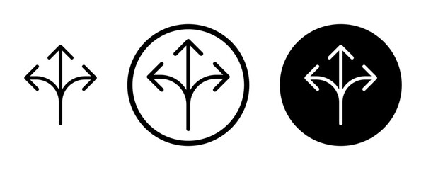Flexibility icons set in black filled and stroke line style