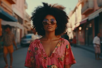 Young African woman fashion street adult