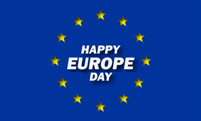 Europe Day is celebrated every year on May 9 to celebrate peace and unity throughout Europe. Vector illustration.  Paper Art and Paper Cut Out Concept.