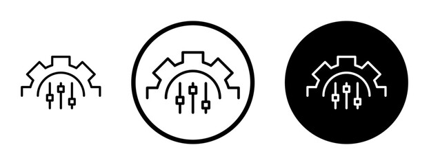 Mass customization Icons vectors. black solid and liner versions