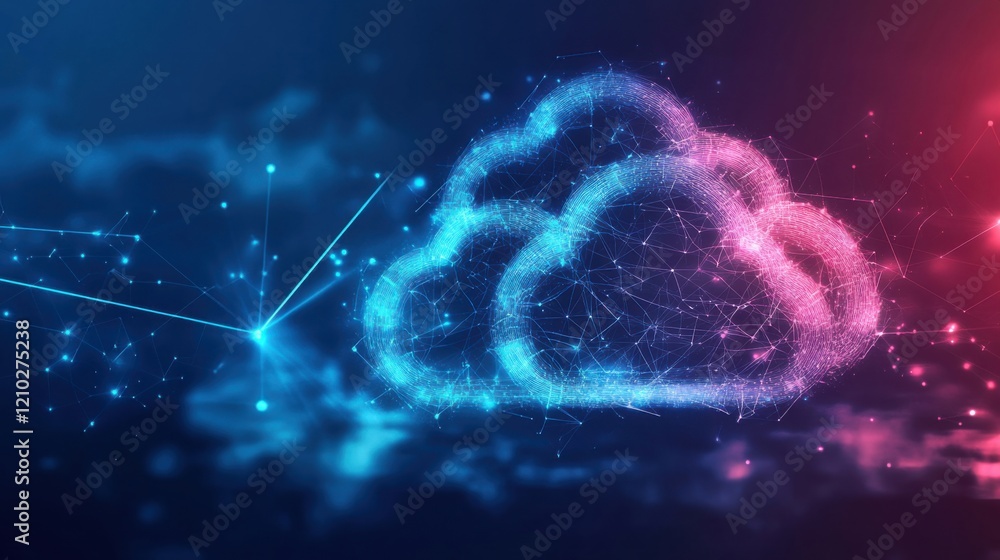 Poster a cloud with a triangle shaped shape on it