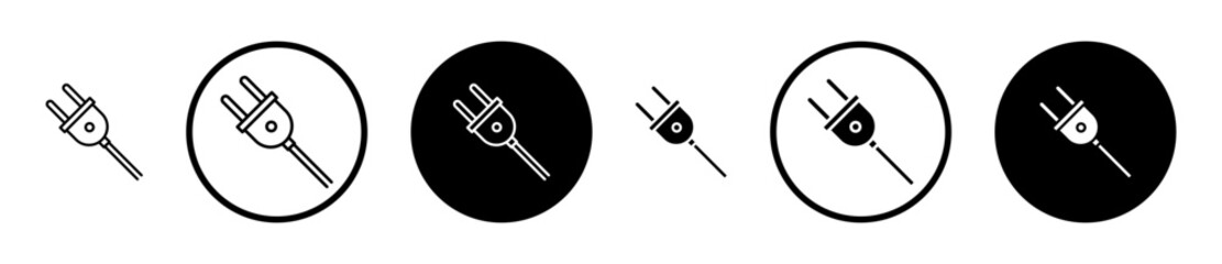 Plug icons vector pack in black and blue colors