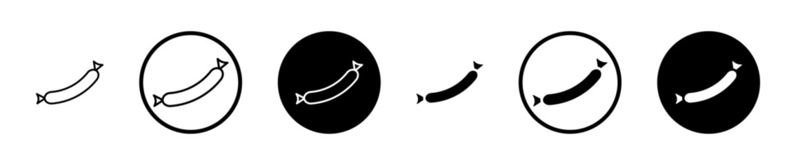 Sausage icons set in black filled and stroke line style