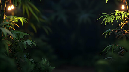 Night Jungle Bamboo Lights Path