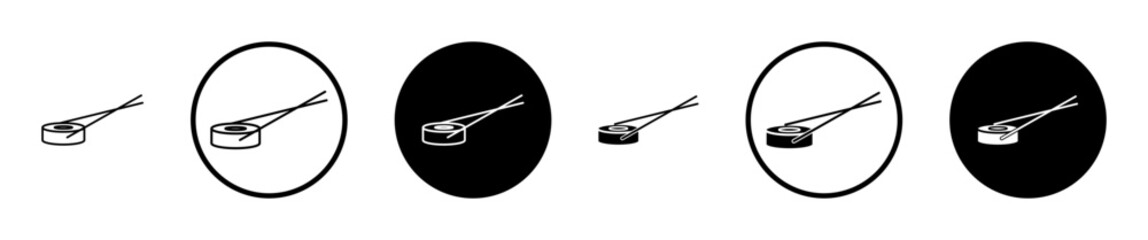 Sushi icons in black and blue set