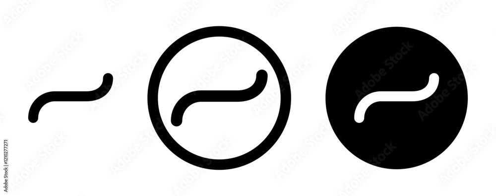 Poster tilde icon set in black filled and stroke line style.