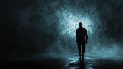 Obraz premium Artistic Interpretation Of A Man Born From Shadows