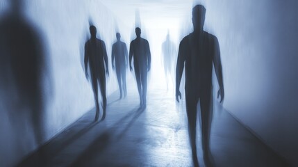 Fototapeta premium Abstract Visualization Of Intrusive Thoughts As Shadow figures
