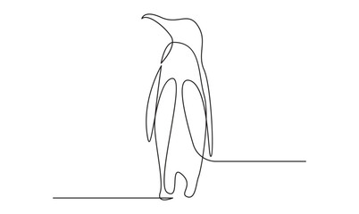 Penguin one continuous line drawing isolated on white background illustration the best use for logo