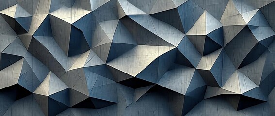 3D Illustration Geometric, Polygon, Line,Triangle pattern shape with molecule structure. Polygonal with blue background , isolated on white background,  , copy space for text,