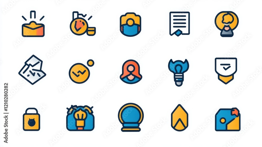 Aufkleber audience analysis linear icons set. assessment and identification of customers interests. e business