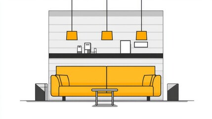 lounge sofa icon airpot sofa and small table outline black vector design