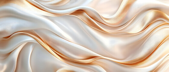 Obraz premium Creamy silk drapes, studio shot, luxury texture