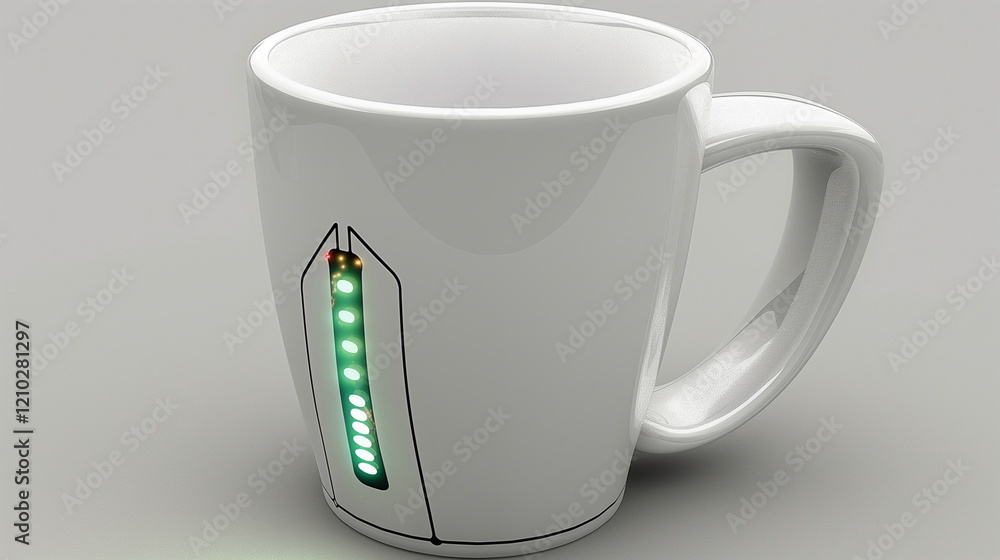 Poster cup with digital patterns. cyberpunk. --chaos 40 -_001