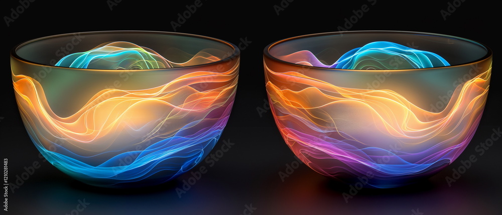 Poster cup with digital patterns. dark fantasy. --chaos 4_002