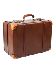 old vintage suitcase isolated on white background, simple style