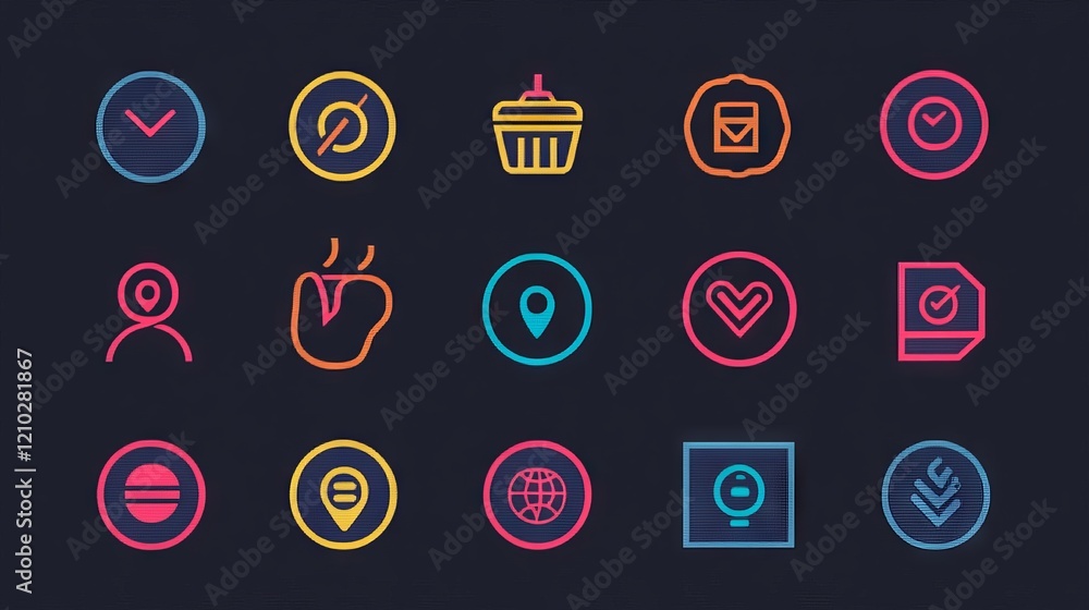 Aufkleber audience analysis linear icons set. assessment and identification of customers interests. e business