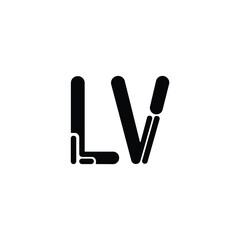 LV monogram logo design letter text name symbol monochrome logotype alphabet character simple logo
