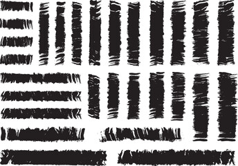 Obraz premium black brush strock set and white background