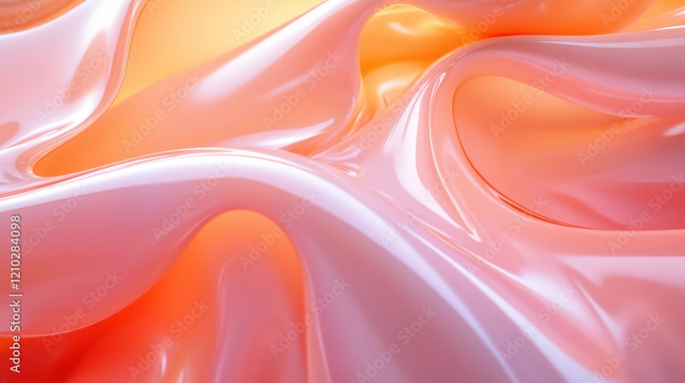 Poster abstract peach and pink fabric texture with smooth waves and soft glow