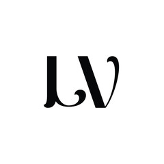 LV monogram logo design letter text name symbol monochrome logotype alphabet character simple logo
