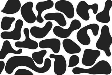 A striking pattern featuring organic black shapes on a white background, ideal for modern design projects and print applications.
