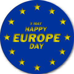 Europe Day is celebrated every year on May 9 to celebrate peace and unity throughout Europe. Vector illustration.  Paper Art and Paper Cut Out Concept.