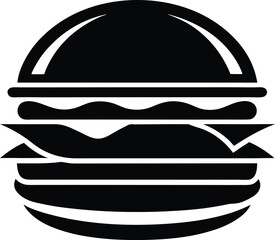 Burger illustration silhouettes in white background, food design  
