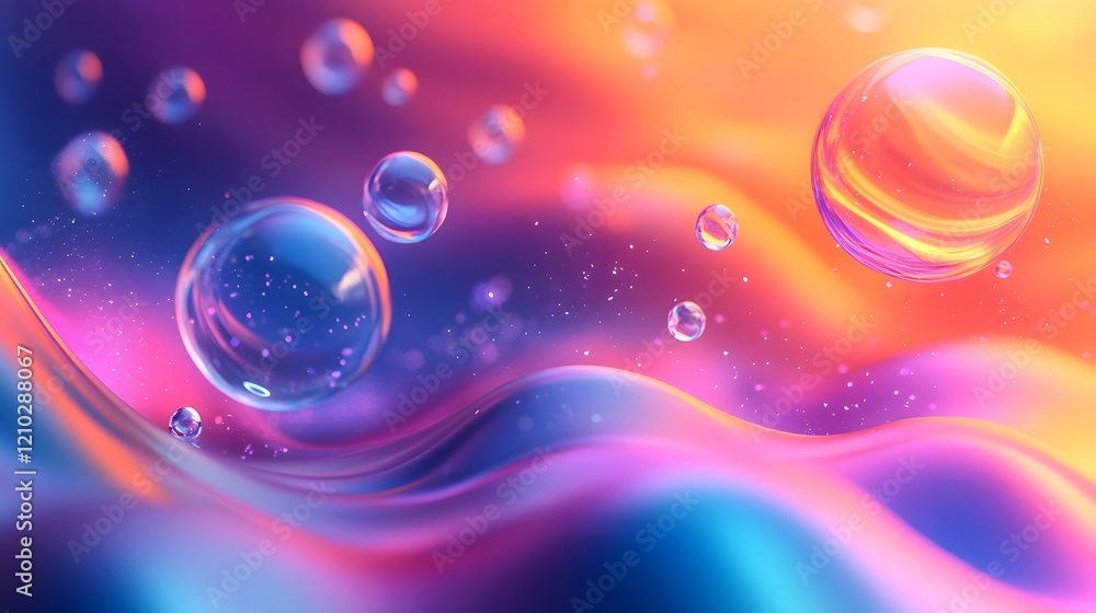 Poster vibrant abstract background featuring sparkling gradients modern playful elements and a cheerful aes
