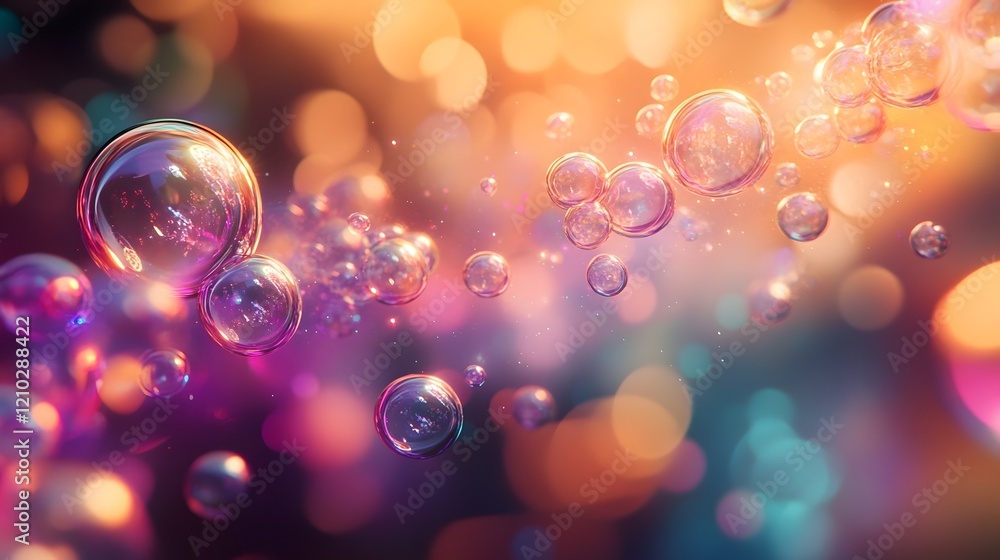 Poster enchanting flowing abstract bubbles with luminescent highlights and shimmering charm a visually capt