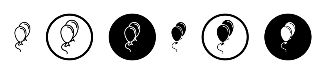 Balloons icons vector pack in black and blue colors © Ranveer