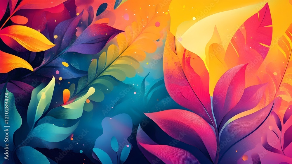 Aufkleber captivating abstract design featuring a vibrant palette of colors intricate floral patterns and shim
