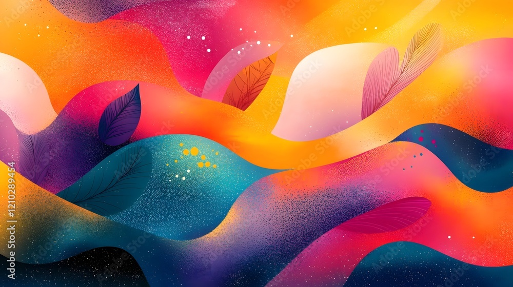 Poster visually stunning and mesmerizing abstract design featuring a vibrant palette of gradient based patt