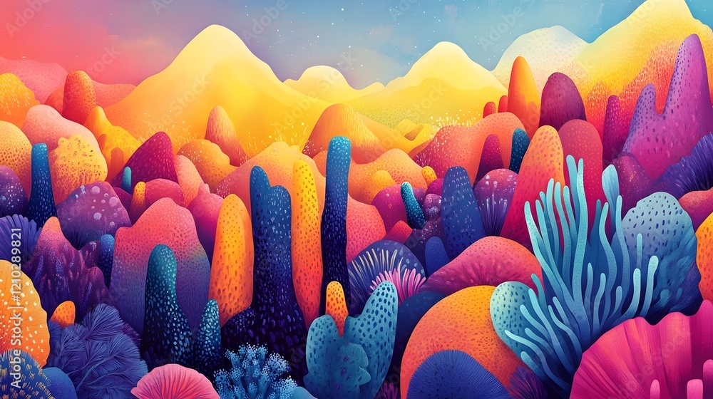 Poster vibrant and smooth gradient bursting with whimsical adventurous and modern creative energy playful c