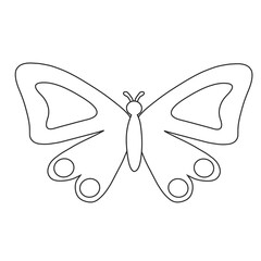 Butterfly coloring page for kids. Coloring page with butterfly. Children's coloring activity sheet. Cute Illustration to Color.