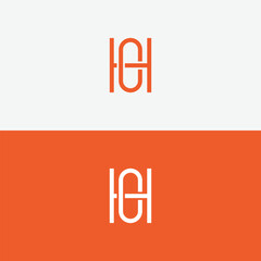 Alphabet CH HC letter logo design. Flat vector logo design template illustration.