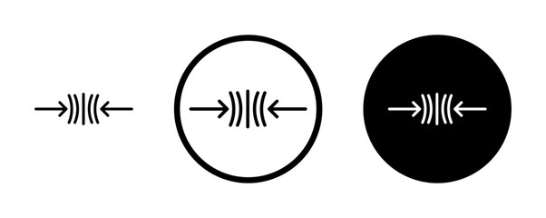 Compress icons set in black filled and stroke line style