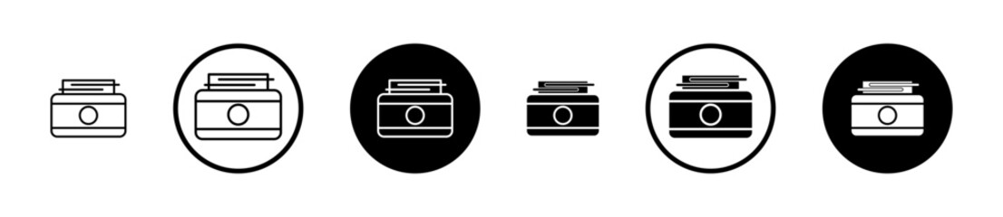 Cream icons set in black filled and stroke line style