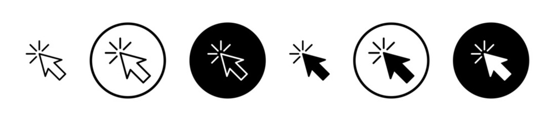 Cursor icons set in black filled and stroke line style