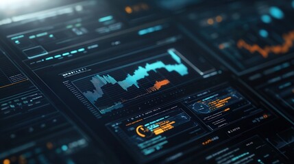 Digital Screen With Stock Market Data