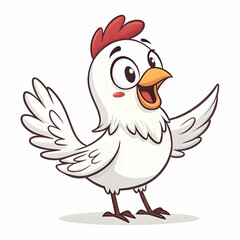 Fototapeta premium white chicken cartoon character logo