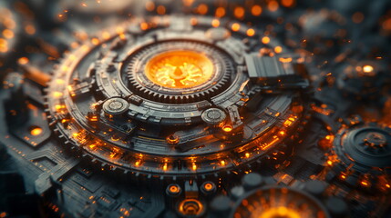 Microscopic mechanism with vibrant details. Urban _008