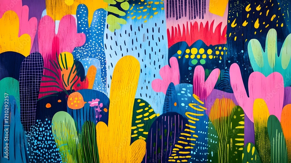 Aufkleber beautifully crafted whimsical and playful design bursting with vibrant colors imaginative abstract f