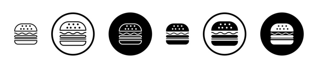 Hamburger icons set in black filled and stroke line style
