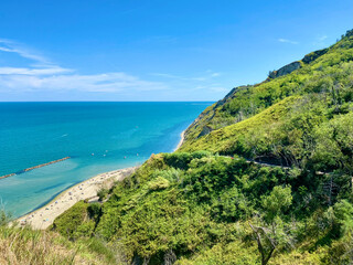 view of the Ligure Sea from above a mountain